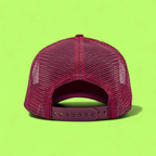 JOHN HATTER BURGUNDY MESH CAP WITH FRANKLY MY DEAR PLATE