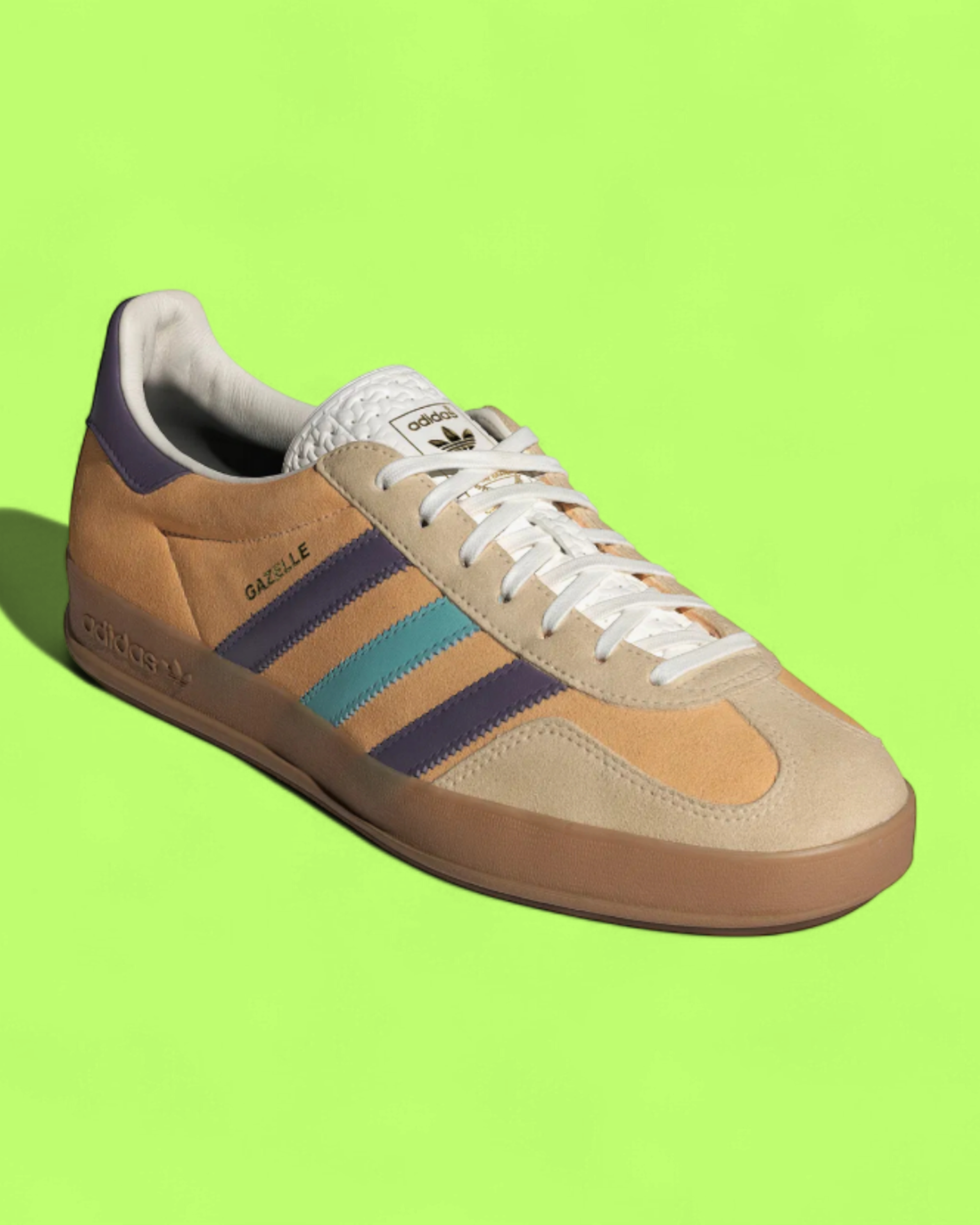 ADIDAS GAZELLE BEIGE PURPLE TURQUOISE RETRO SNEAKERS CWCD