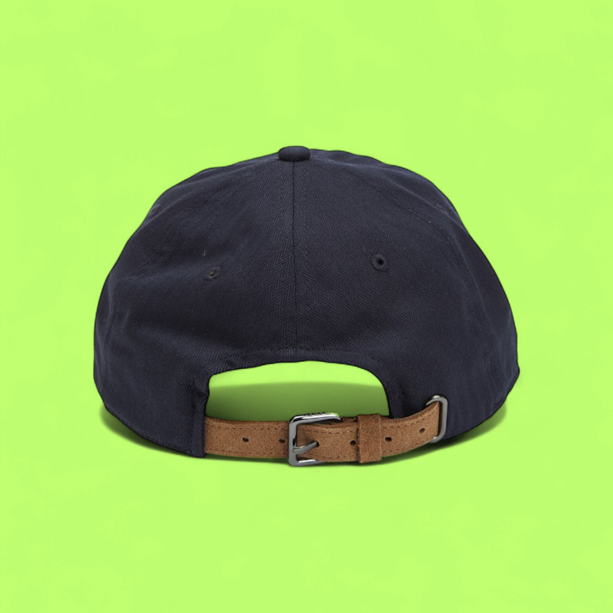 TOMMY HILFIGER NAVY BLUE CAP WITH BROWN SUEDE VISOR EMBROIDERY