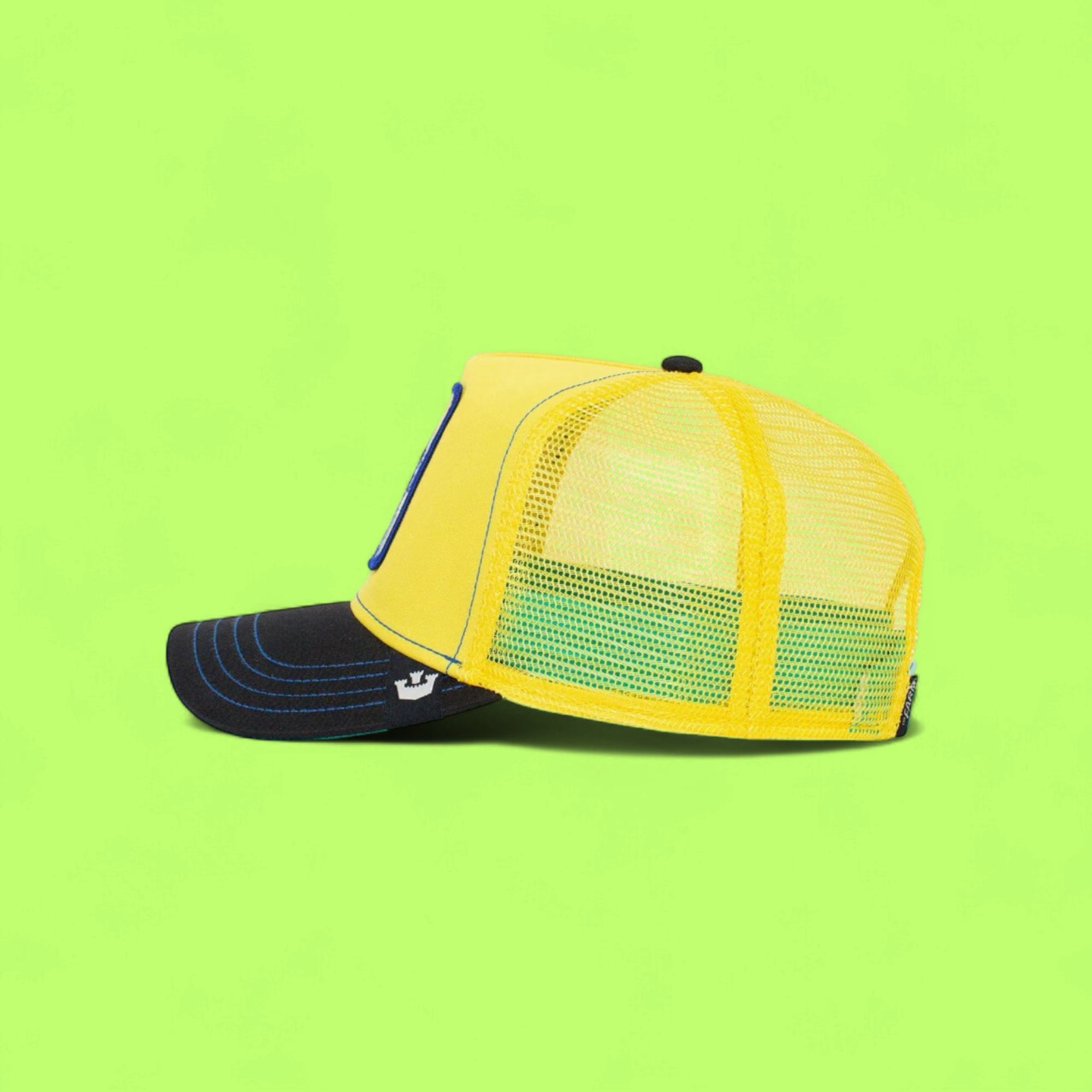 LOYAL DOG PATCH YELLOW TRUCKER HAT WITH BLACK VISOR CWCD