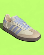 ADIDAS SAMBA CREAM PURPLE LEATHER SUEDE ACCENTS RETRO CASUAL