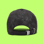 BLACK JACQUARD BASEBALL CAP WITH FLORAL PATTERN ICON CWCD