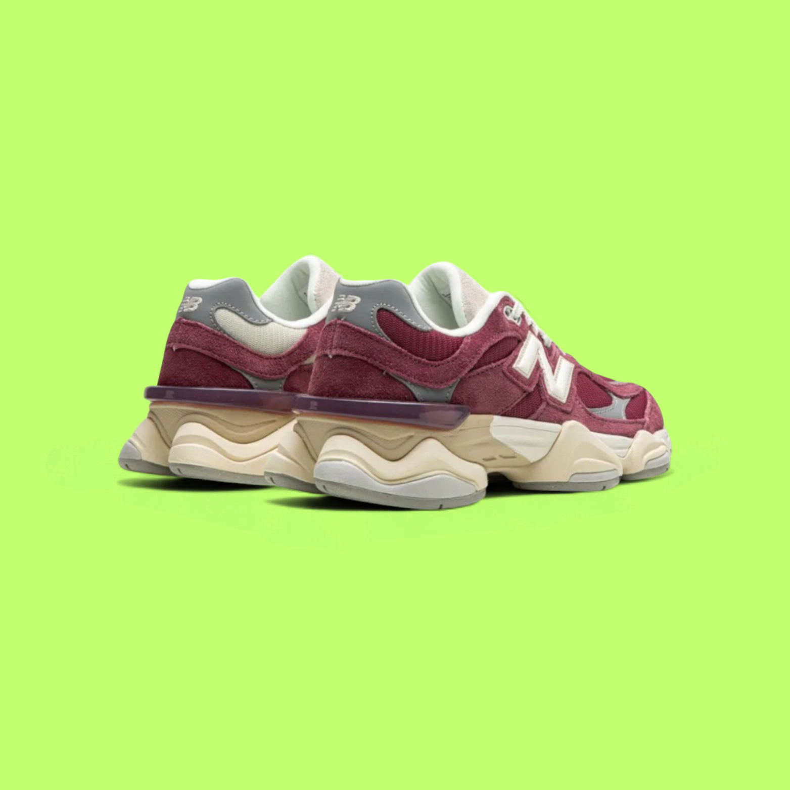 NEW BALANCE 9060 WASHED BURGUNDY PREMIUM RETRO STYLE EDITION DROP ICONZ