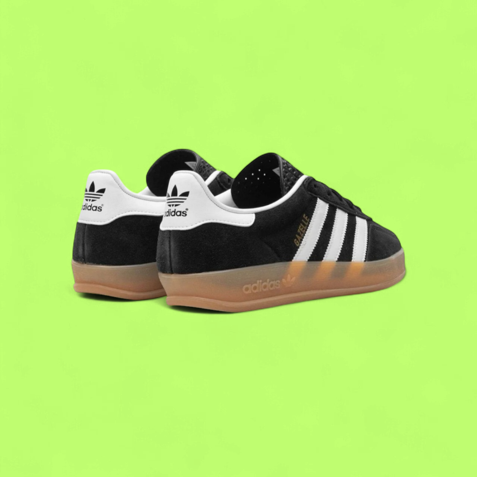 ADIDAS GAZELLE INDOOR BLACK CLASSIC SUEDE RETRO SNEAKERS