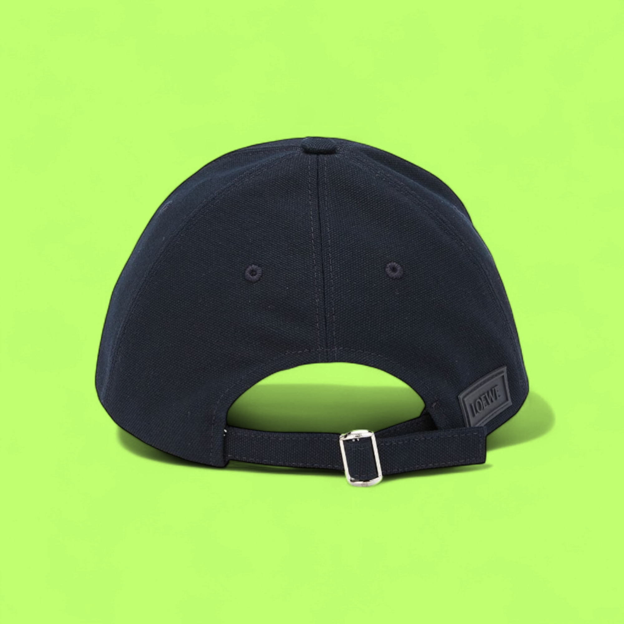 LOEWE NAVY BLUE CAP WITH EMBOSSED ANAGRAM LOGO PATCH CWCD