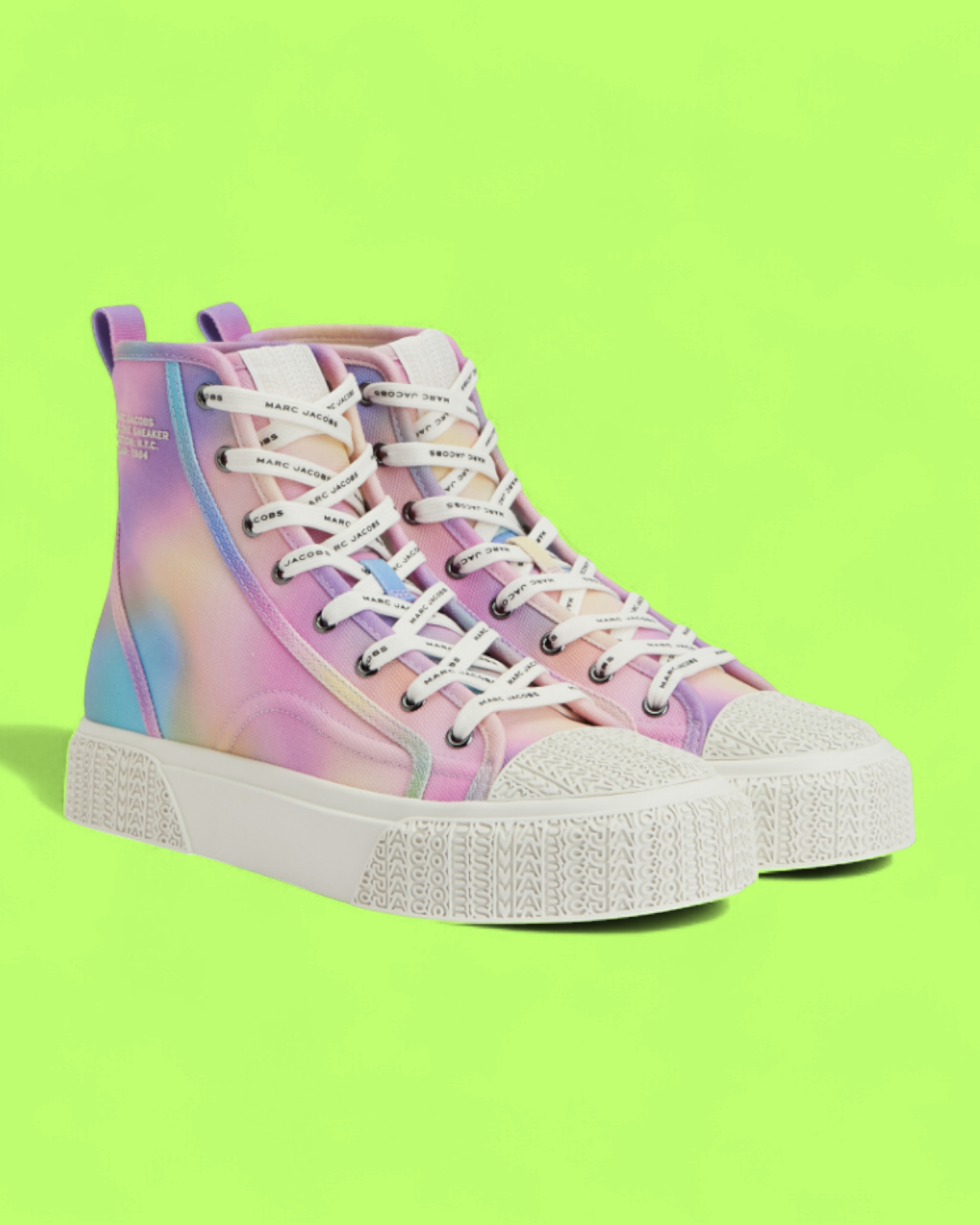 MARC JACOBS HIGH TOP RAINBOW PASTEL CANVAS SNEAKER CWCD