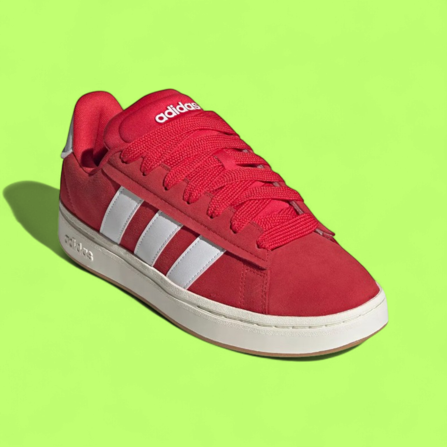 ADIDAS GRAND COURT ALPHA MEN'S RED LEATHER CASUAL COURT SNEAKERS