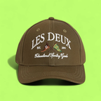 OLIVE GREEN LES DEUX BASEBALL CAP WITH LOGO EMBROIDERY