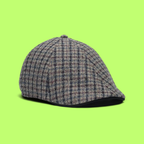 GREY CHECKERED FLAT CAP WITH CLASSIC RETRO ELEGANT STYLE