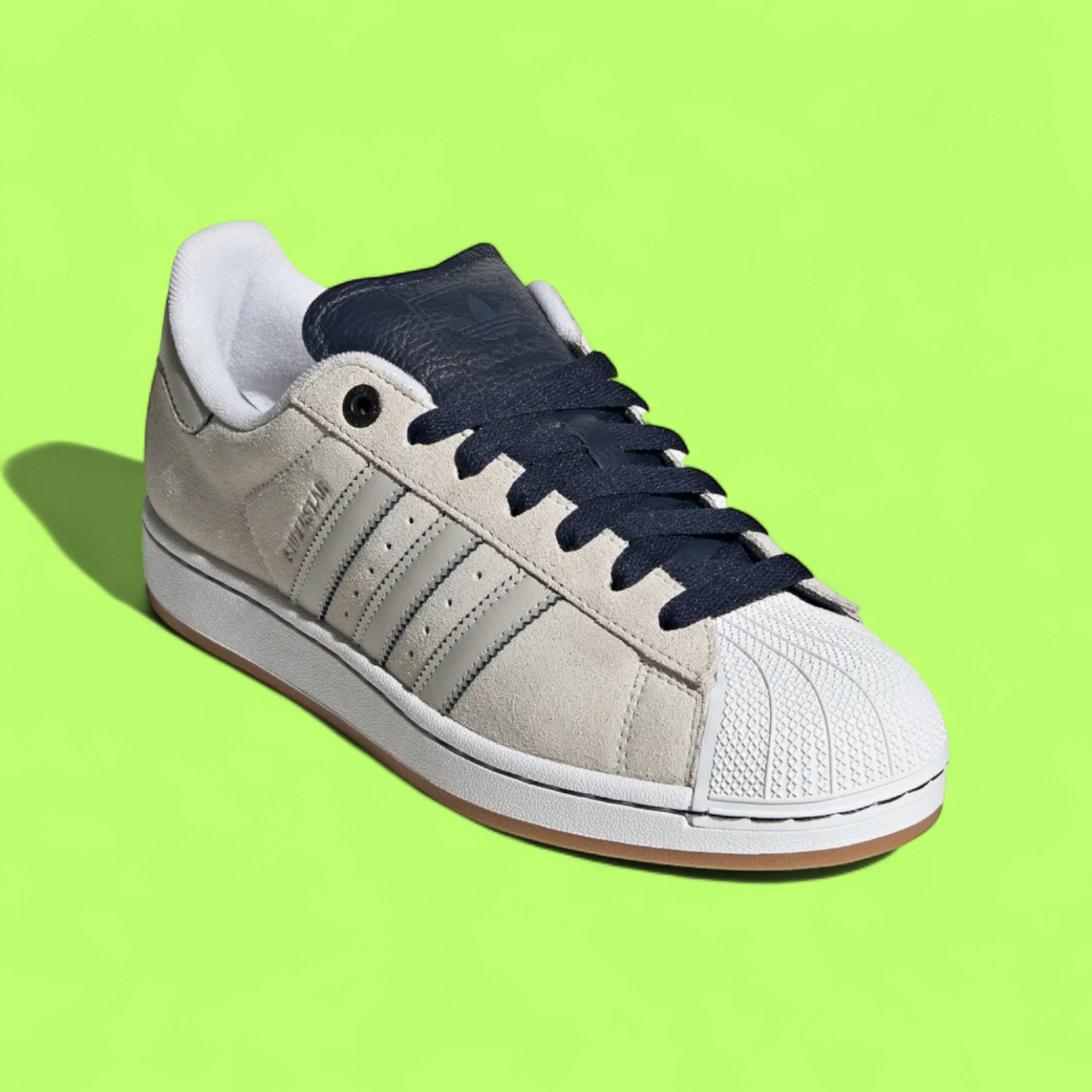 ADIDAS SUPERSTAR II MEN'S WHITE BEIGE LEATHER CLASSIC SNEAKERS