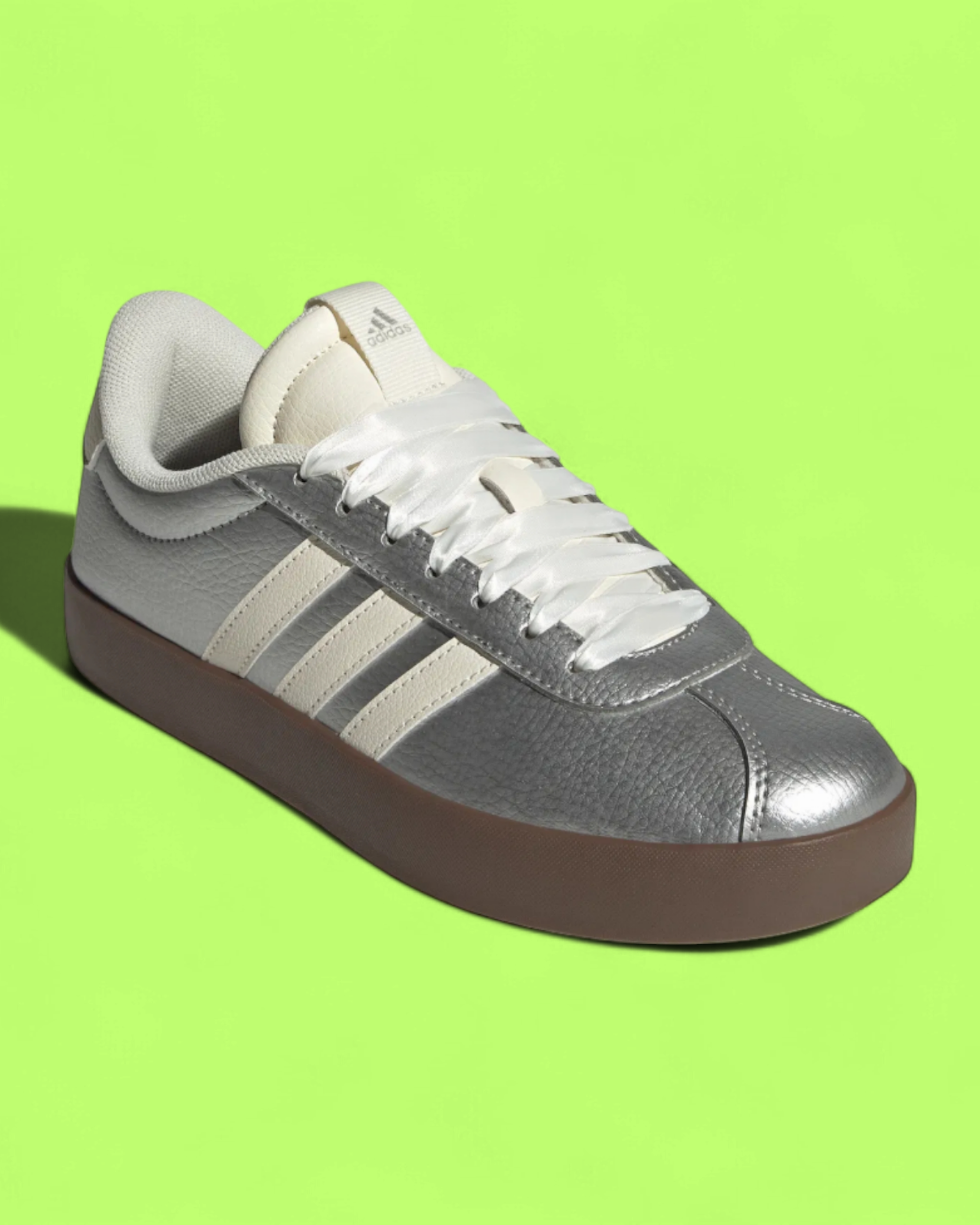 ADIDAS VL COURT 3.0 SILVER METALLIC WHITE CASUAL RETRO SNEAKERS