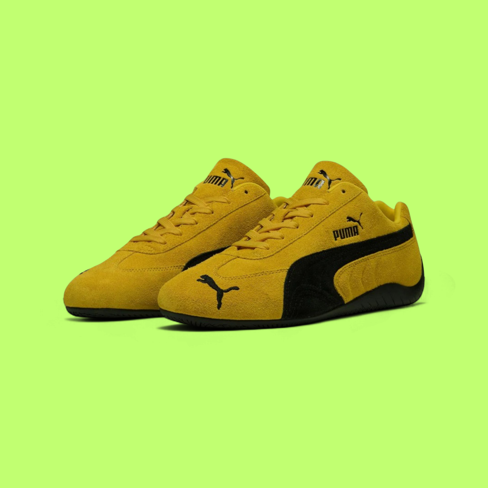 PUMA SPEEDCAT OG UNISEX YELLOW SUEDE MOTORSPORT STYLE SNEAKERS