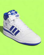 ADIDAS FORUM MID WHITE BLUE RETRO BASKETBALL INSPIRED SNEAKERS