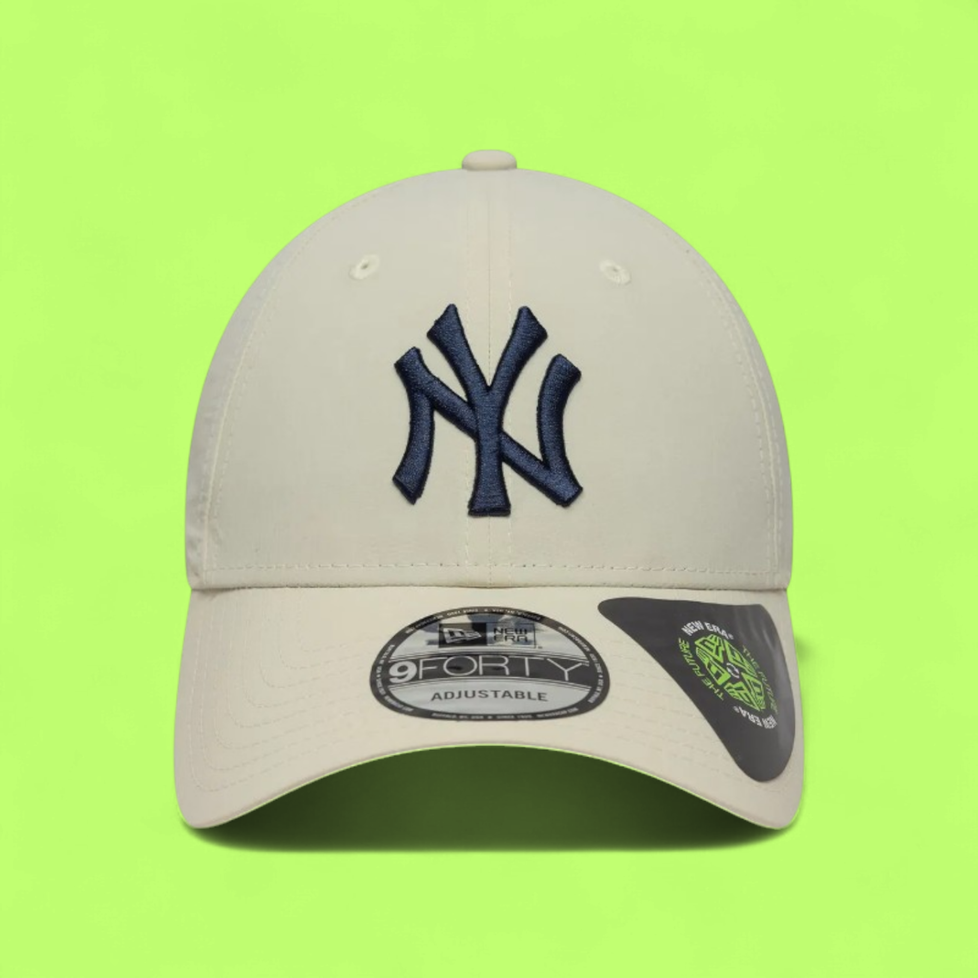 NEW YORK YANKEES WHITE CAP WITH NAVY LOGO EMBROIDERY