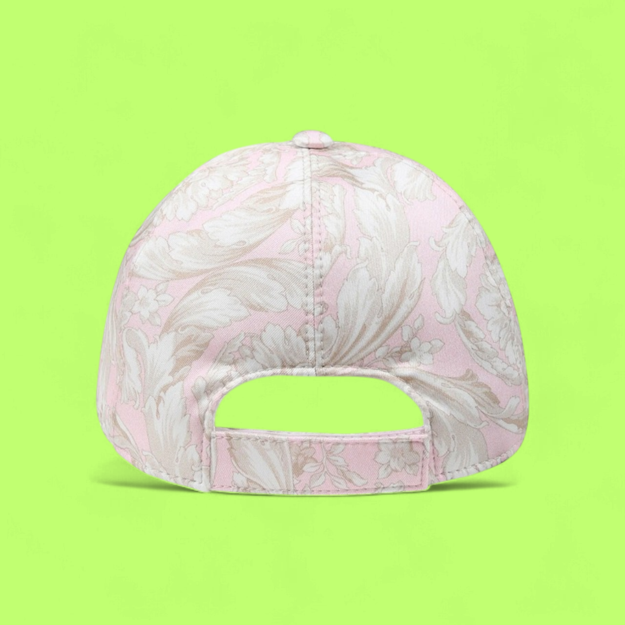 PINK VERSACE CAP WITH FLORAL BAROQUE PATTERN DESIGN CWCD