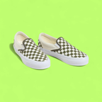 VANS GREEN WHITE CHECKERBOARD SLIP ON CLASSIC SHOES CWCD