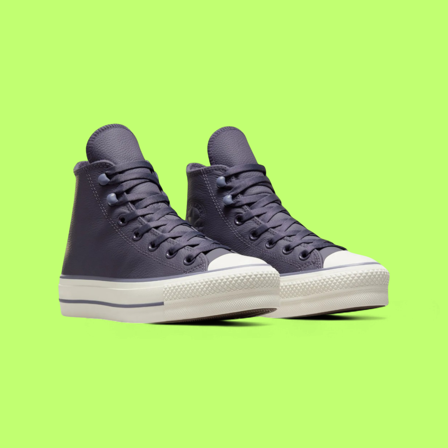 CONVERSE CHUCK TAYLOR ALL STAR LIFT WOMEN'S PURPLE LEATHER BOOTS
