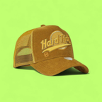 YELLOW CORDUROY TRUCKER CAP WITH HARD RICH EMBROIDERY