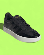 ADIDAS BARREDA BLACK CROCODILE TEXTURE STRIPES WHITE SOLE CWCD