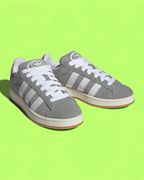 ADIDAS CAMPUS GREY WHITE SUEDE RETRO CASUAL LOW TOP SNEAKERS