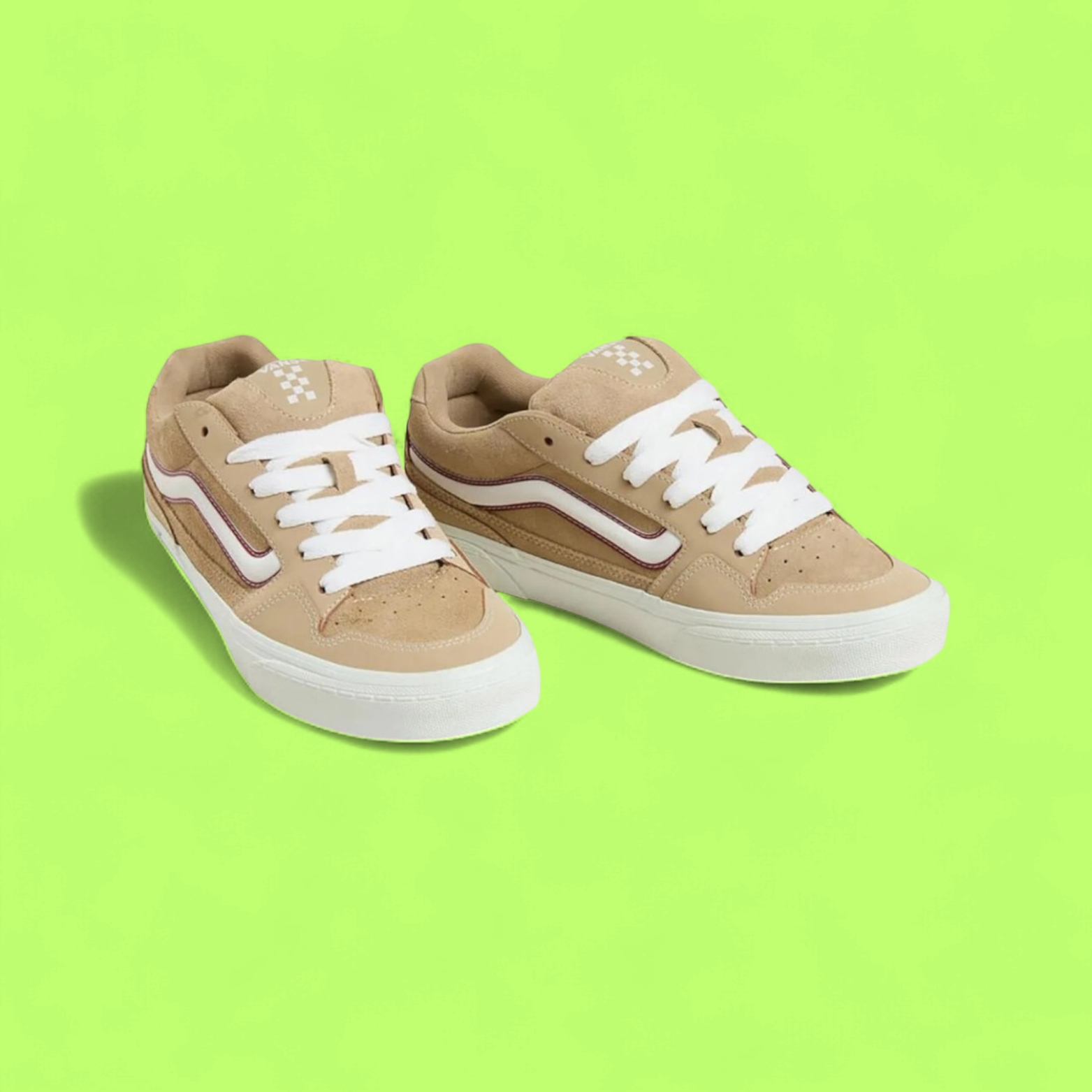 VANS LOWLAND CC TAN SUEDE WHITE RED STRIPE SKATE STYLE DROPZZ
