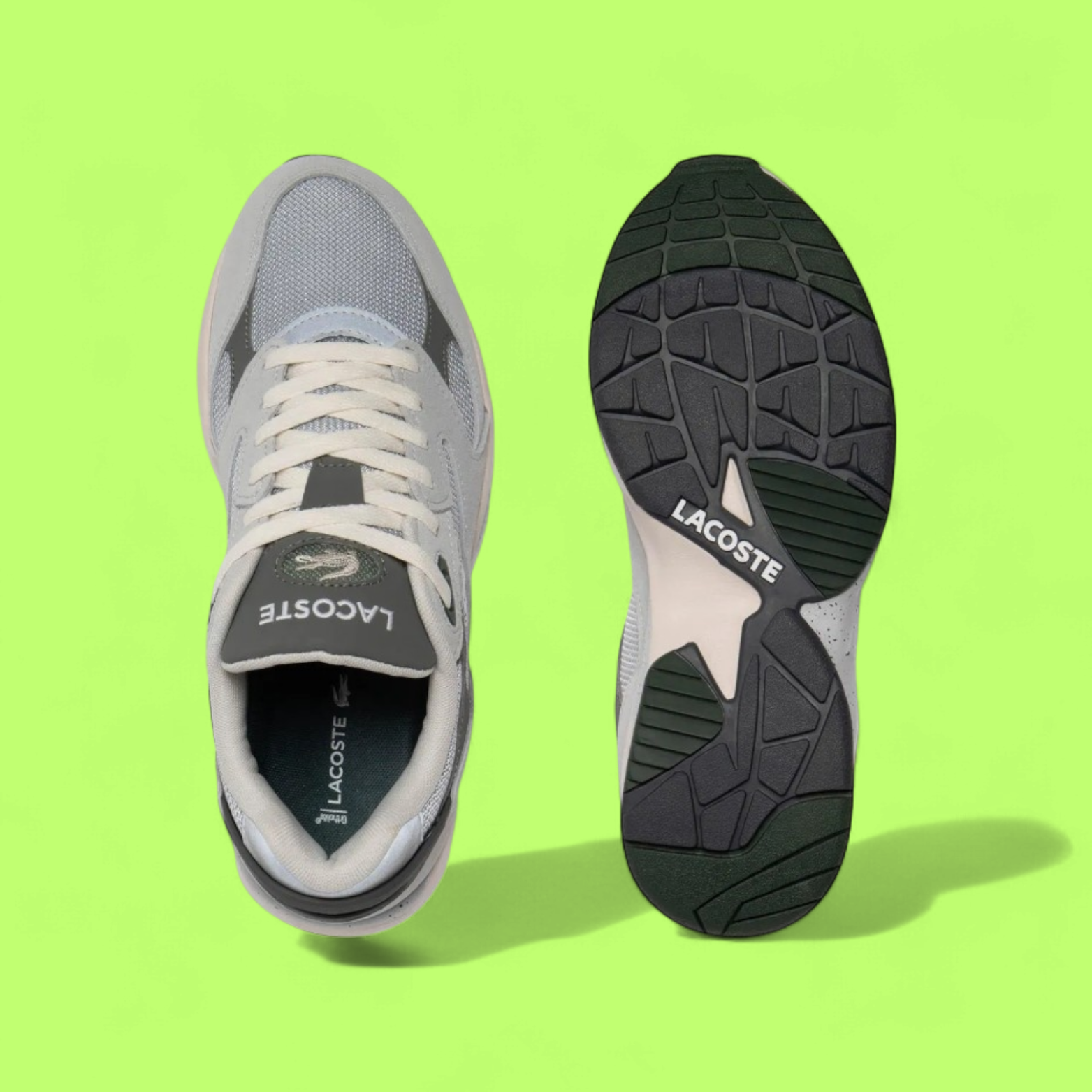 LACOSTE STORM 96 LO VINTAGE MEN'S GREY RETRO RUNNING STYLE SNEAKERS