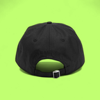 BLACK CAP WITH TONAL EMBROIDERED LOGO AND MINIMAL DESIGN
