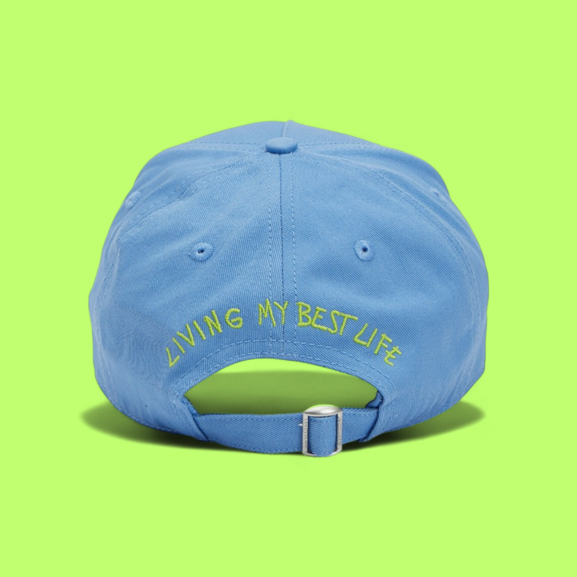 LIGHT BLUE CAP WITH MULTICOLOR EMBROIDERED SUMMER TEXT