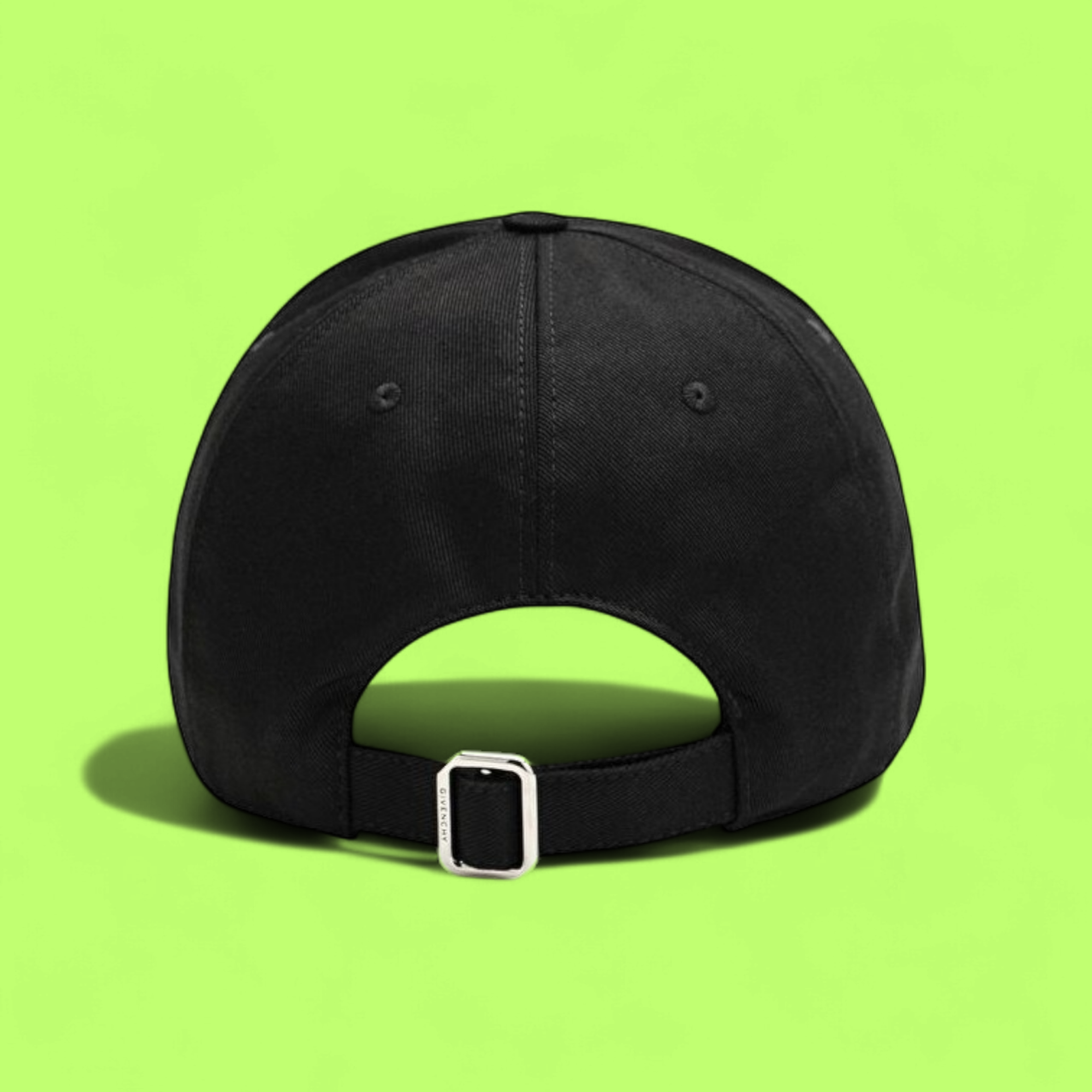 GIVENCHY BLACK BASEBALL CAP WITH WHITE LOGO EMBROIDERY
