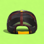 CAMO KILLER EAGLE TRUCKER CAP WITH YELLOW VISOR DETAIL CWCDE