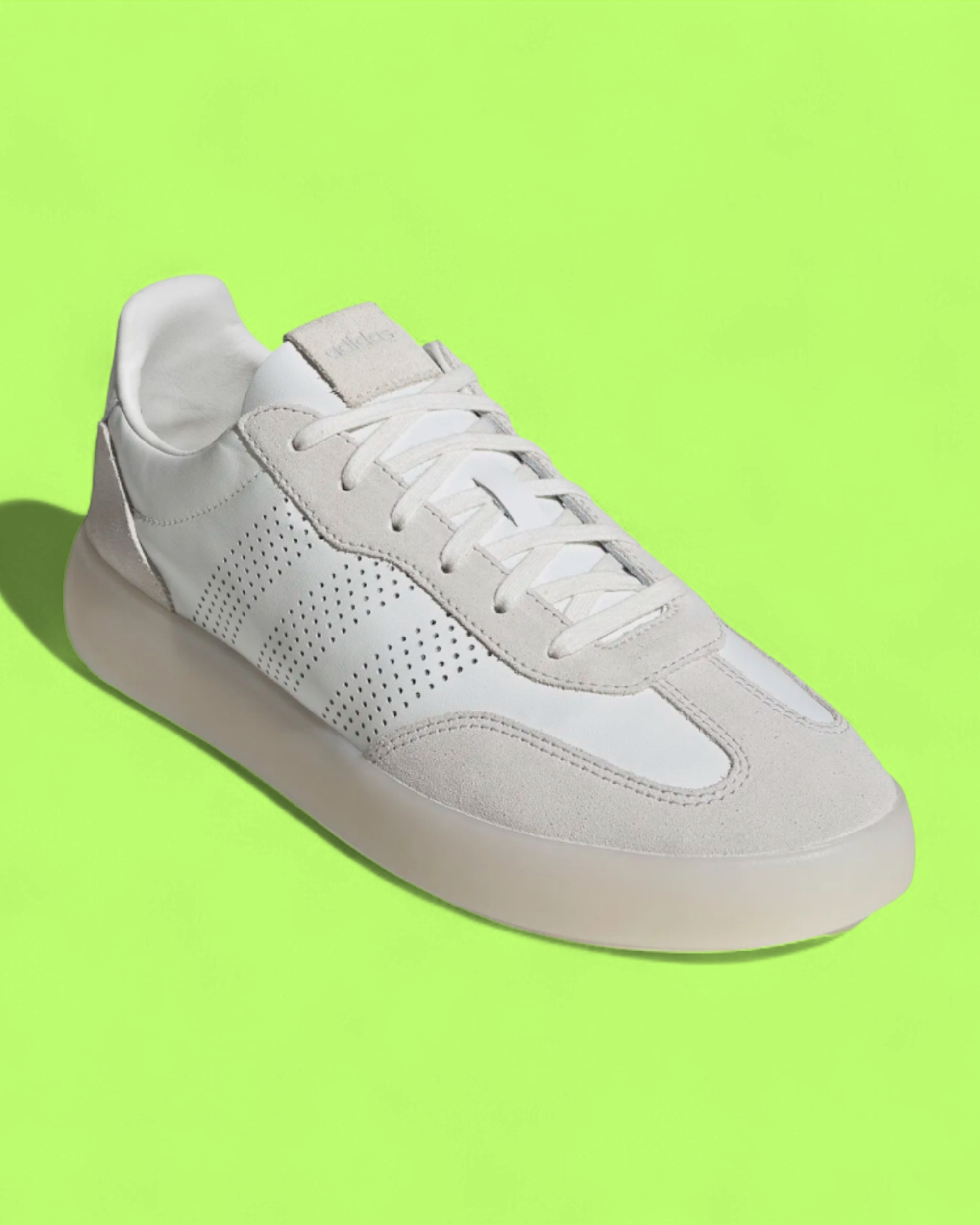 ADIDAS BARREDA WHITE BEIGE MINIMALIST LEATHER CASUAL SNEAKERS