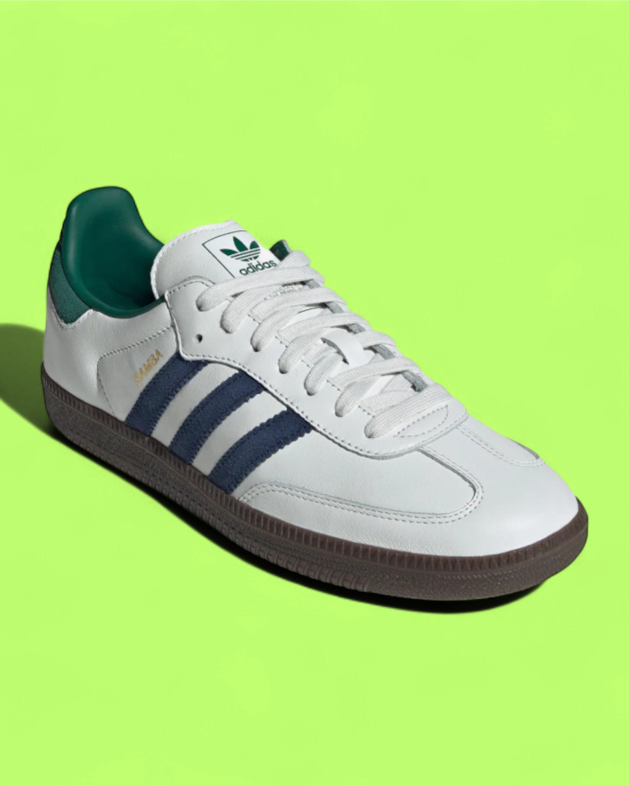 ADIDAS SAMBA WHITE GREEN NAVY CLASSIC RETRO CASUAL SNEAKERS