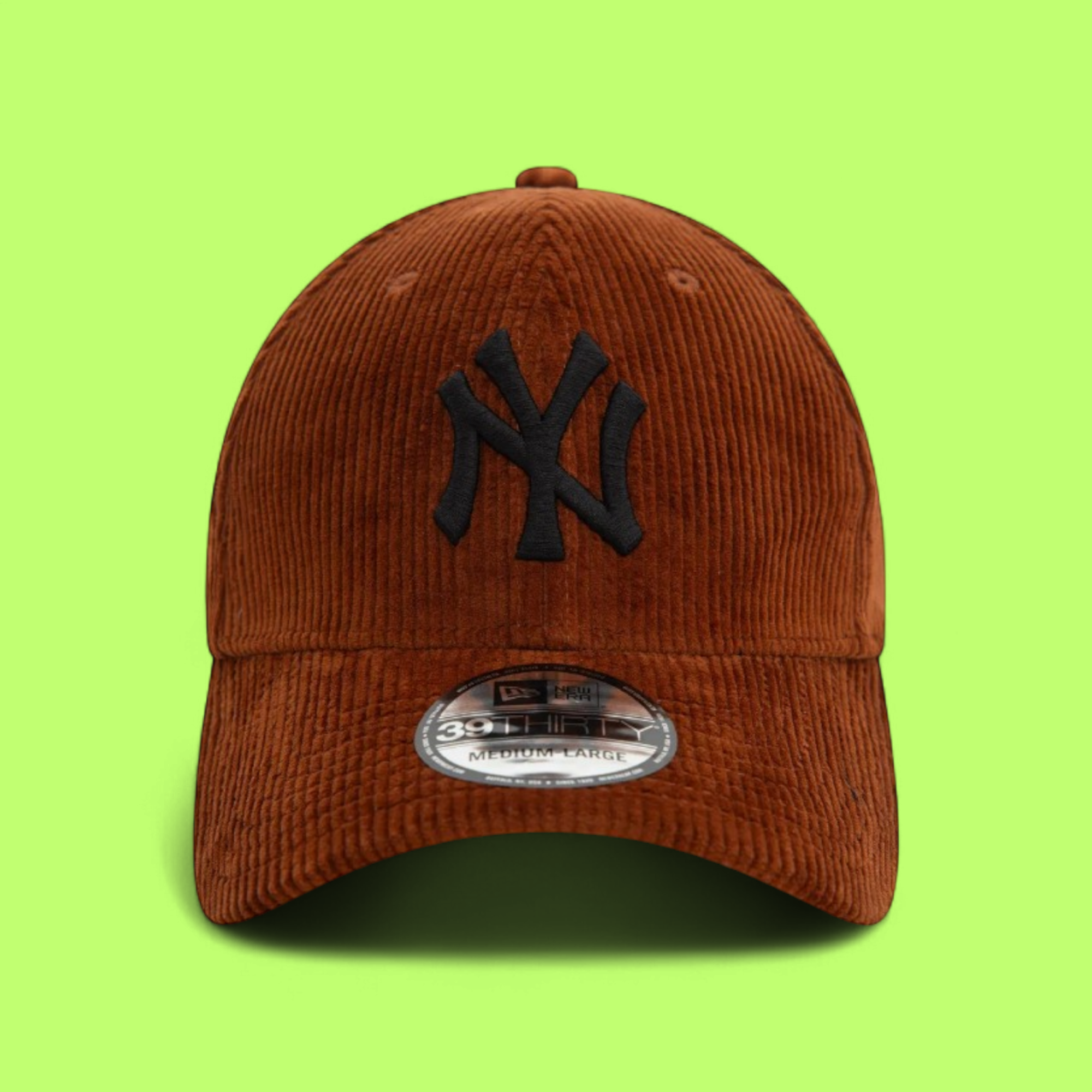 NEW YORK YANKEES BROWN CORDUROY CAP WITH BLACK NY LOGO