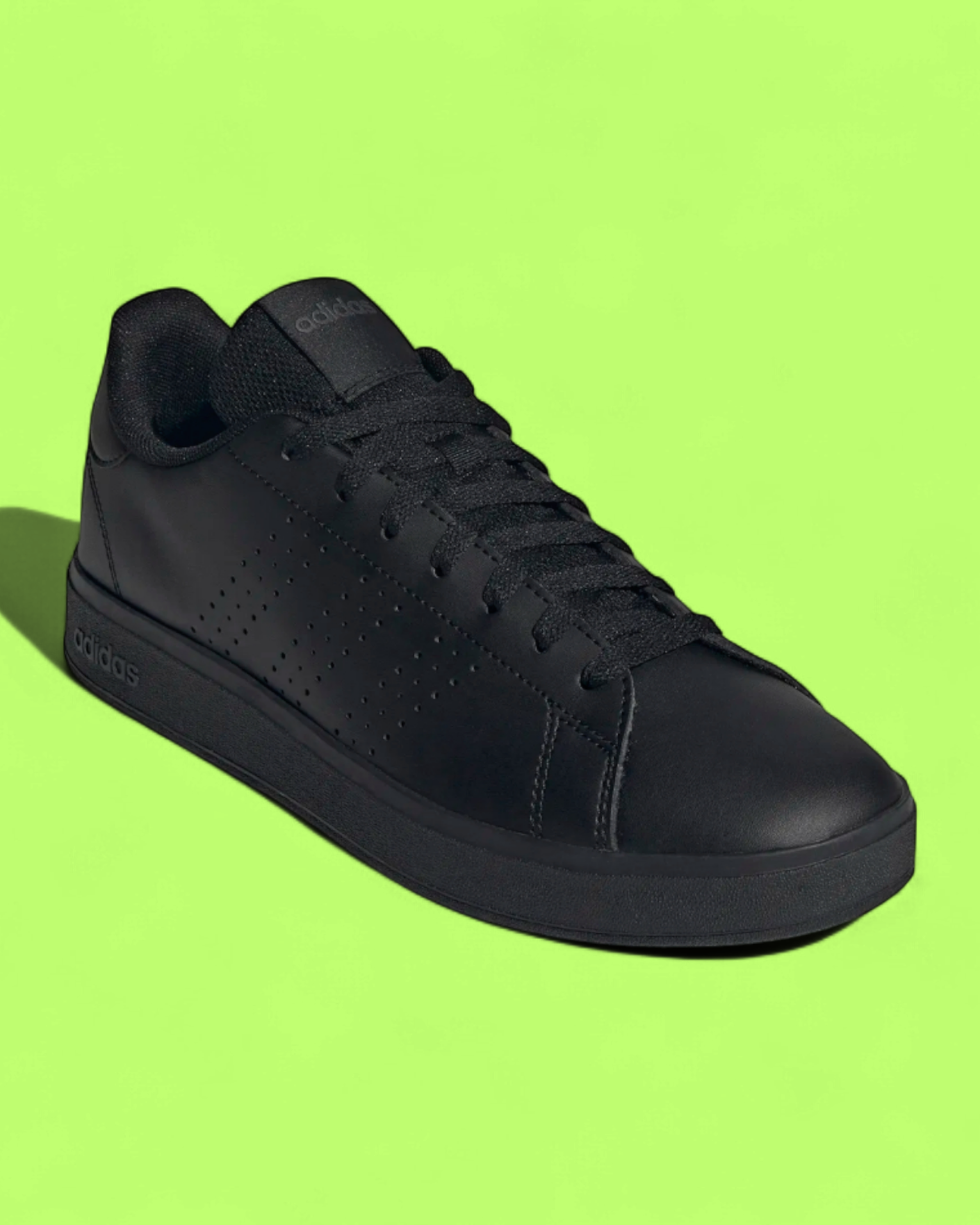 ADIDAS ADVANTAGE TRIPLE BLACK LEATHER CASUAL SNEAKERS CWCD