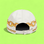 WHITE VERSACE CAP WITH GOLD CHAIN MEDUSA DESIGN ICON CWCD