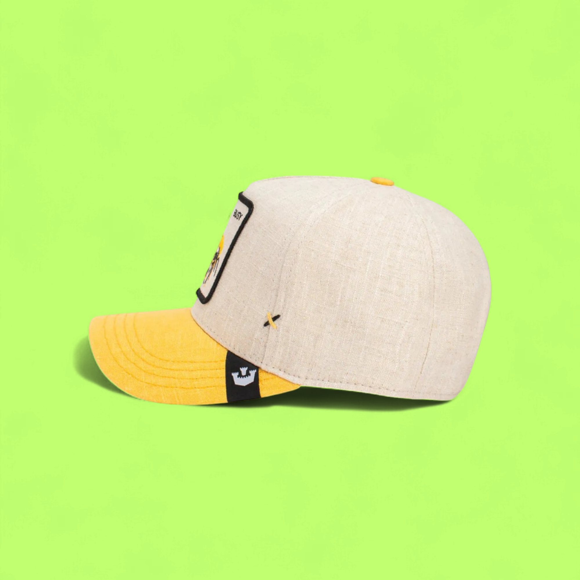 BUSY BEE PATCH YELLOW AND BEIGE TRUCKER HAT CASUAL STYLE
