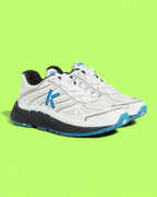 KENZO WHITE BLUE PERFORMANCE TRAINERS WITH ICONIC K LOGO DETAIL