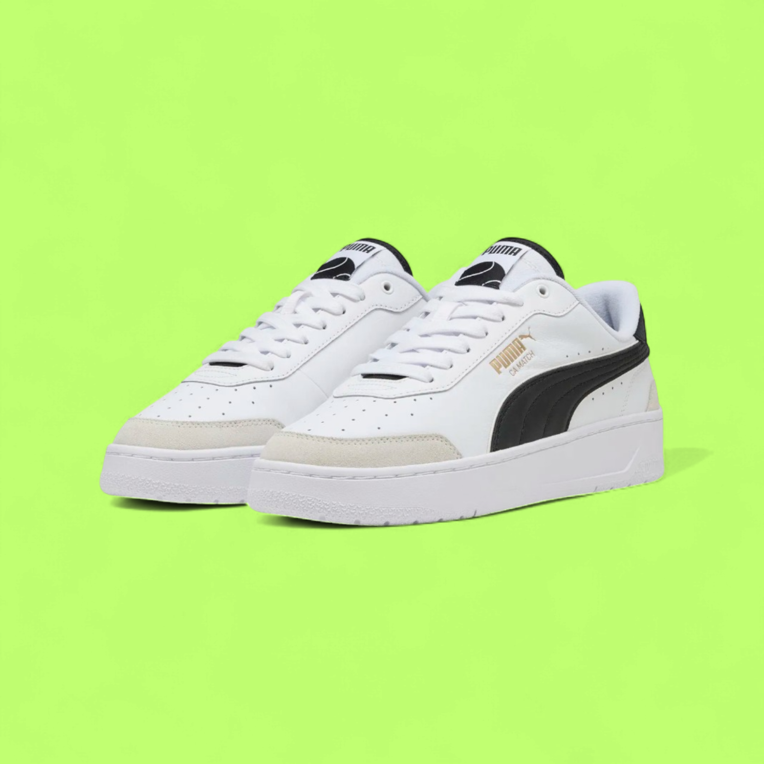 PUMA CA MATCH PREMIUM PIPE MEN'S WHITE LEATHER CASUAL COURT SNEAKERS