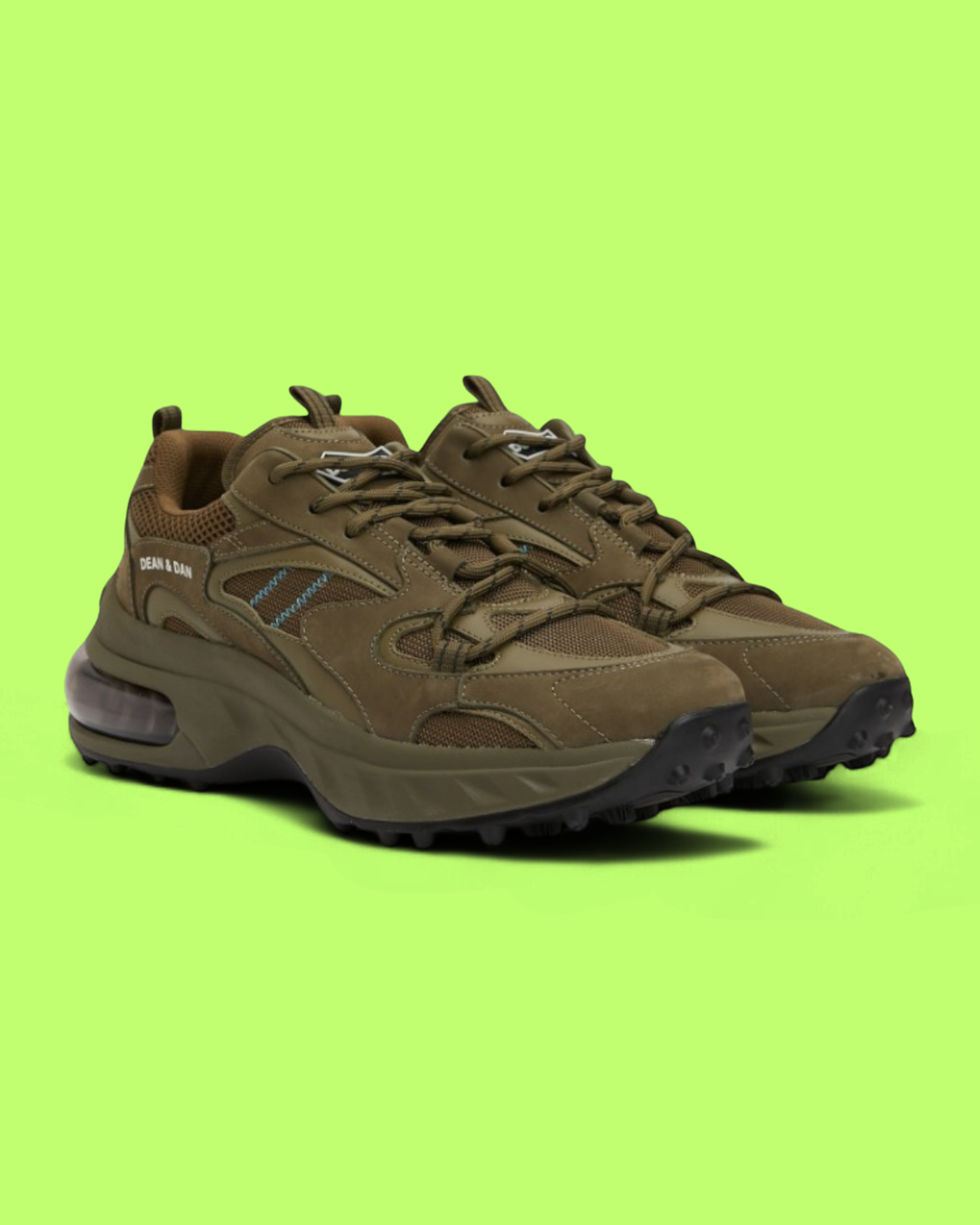 DSQUARED2 DEAN & DAN KHAKI CHUNKY SNEAKER WITH AIR SOLE