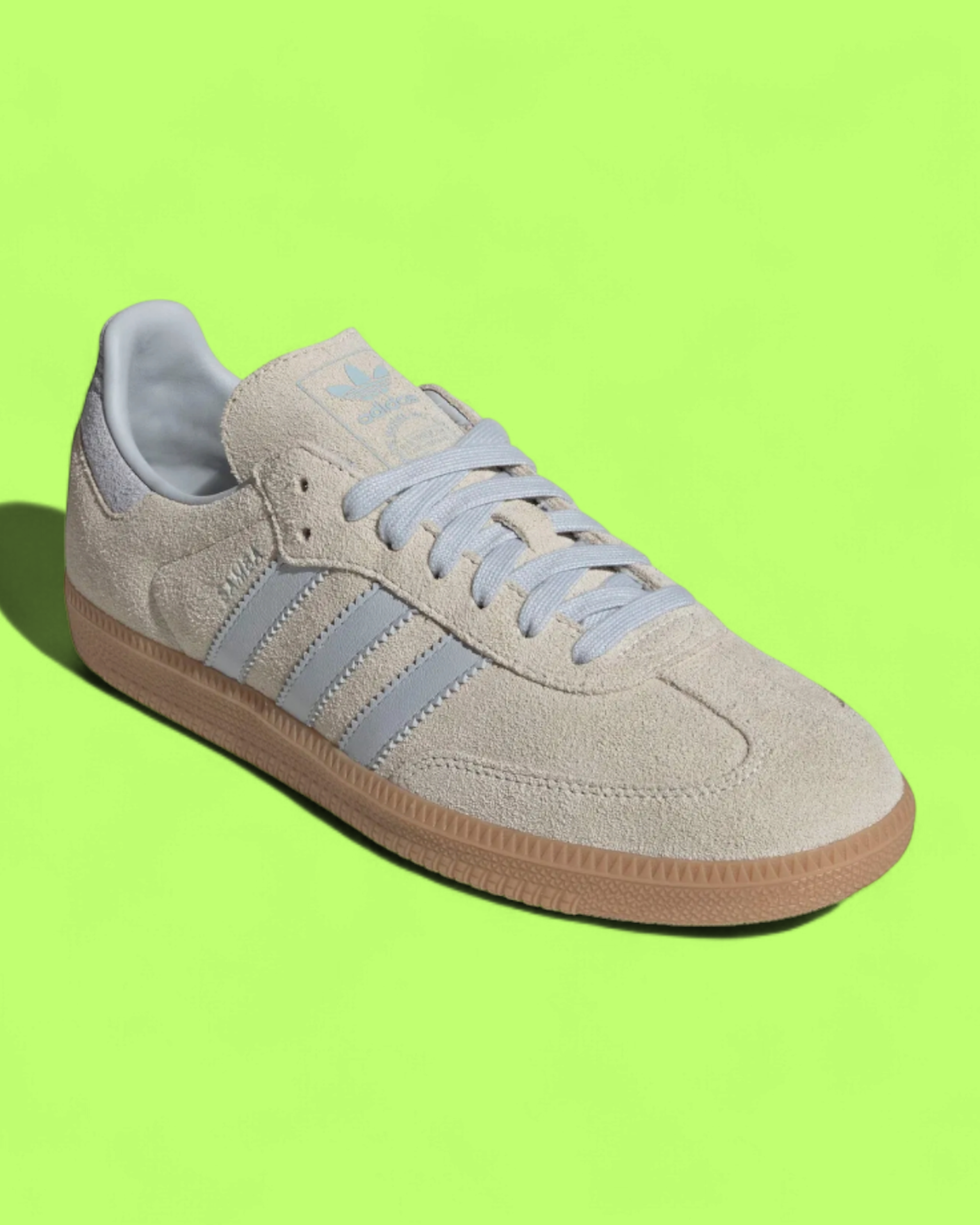 ADIDAS SAMBA OG BEIGE BLUE SUEDE CLASSIC CASUAL SHOES CWCD ICON
