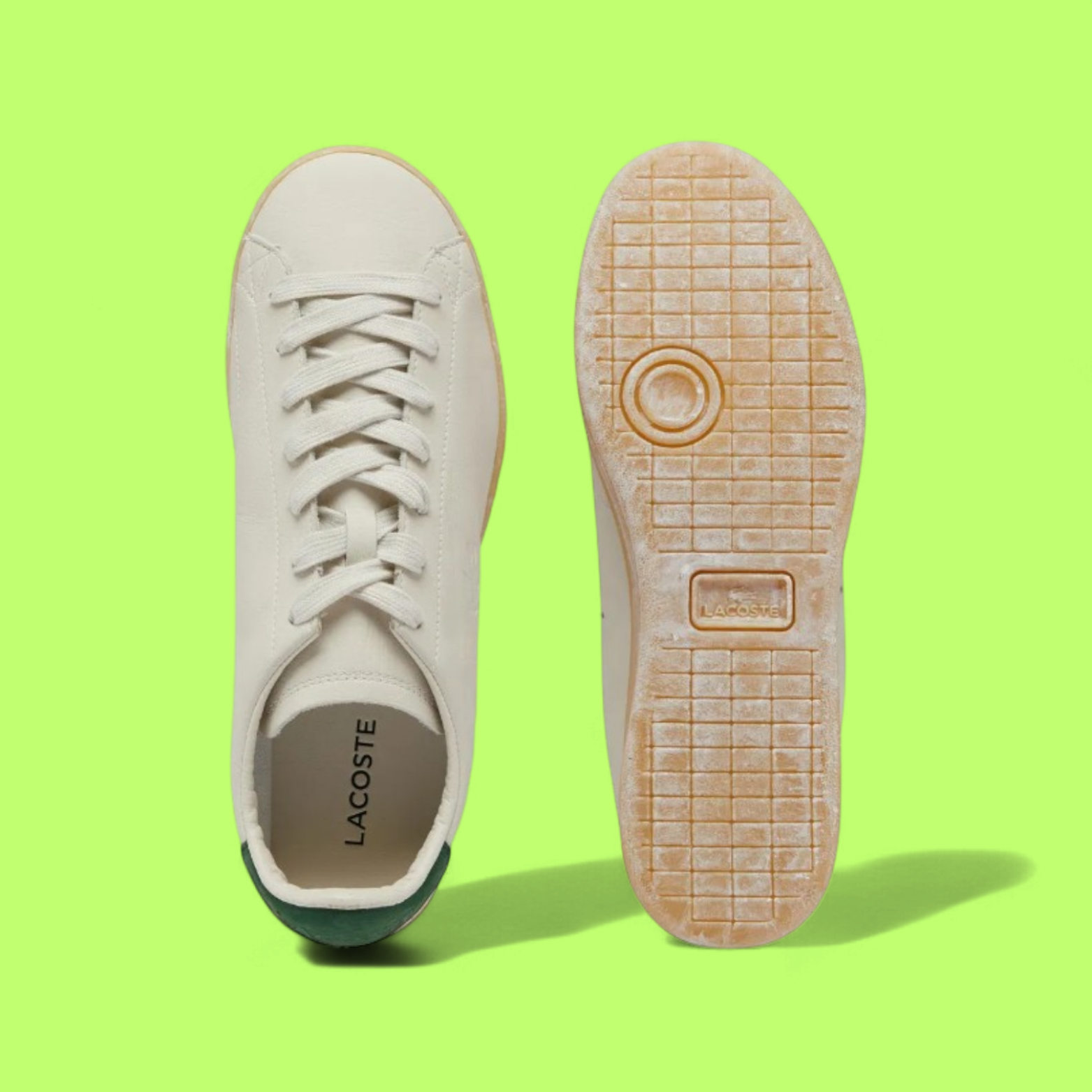 LACOSTE CARNABY SET MEN'S CREAM LEATHER MINIMAL CASUAL SNEAKERS