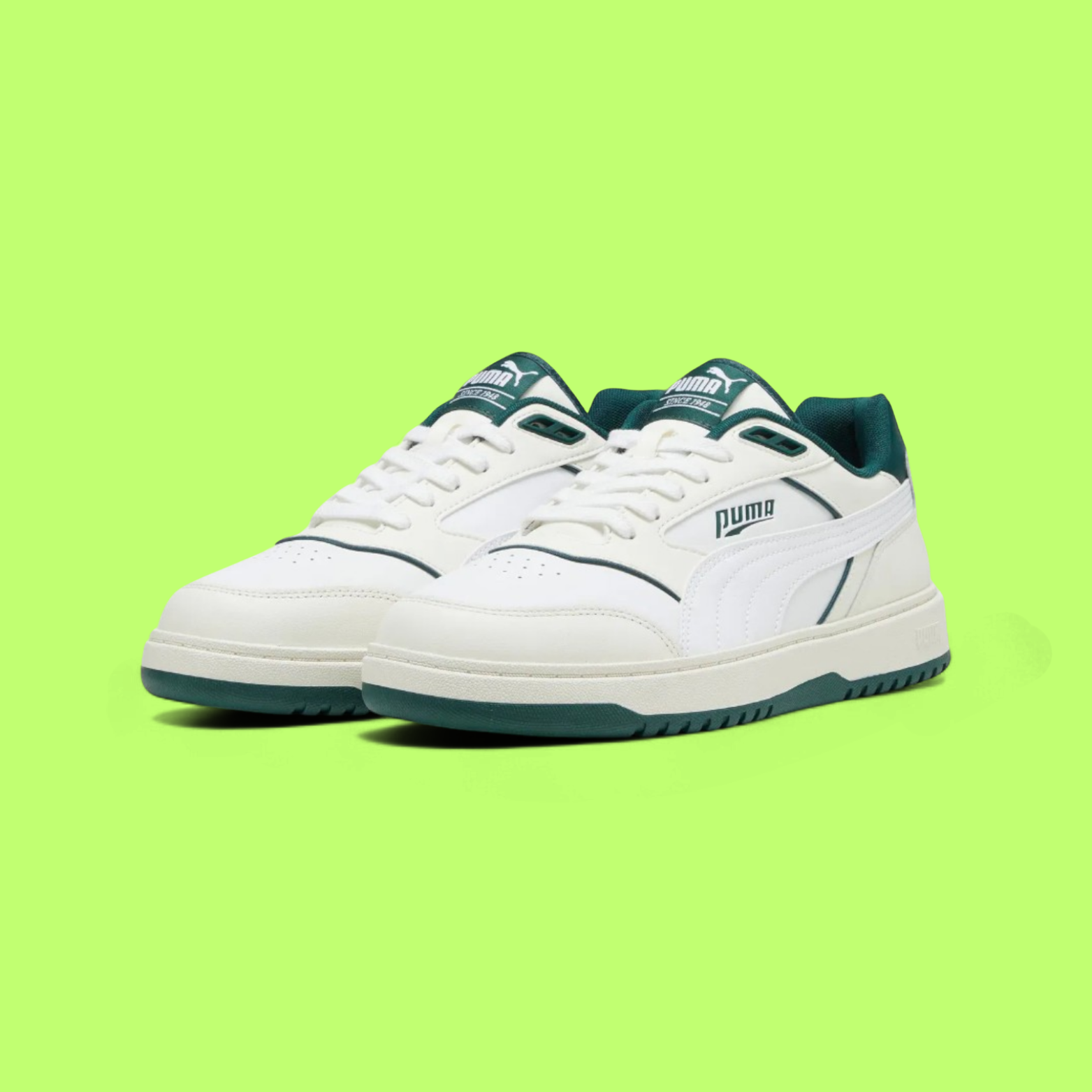 PUMA DOUBLECOURT UNISEX WHITE LEATHER CASUAL COURT SNEAKERS
