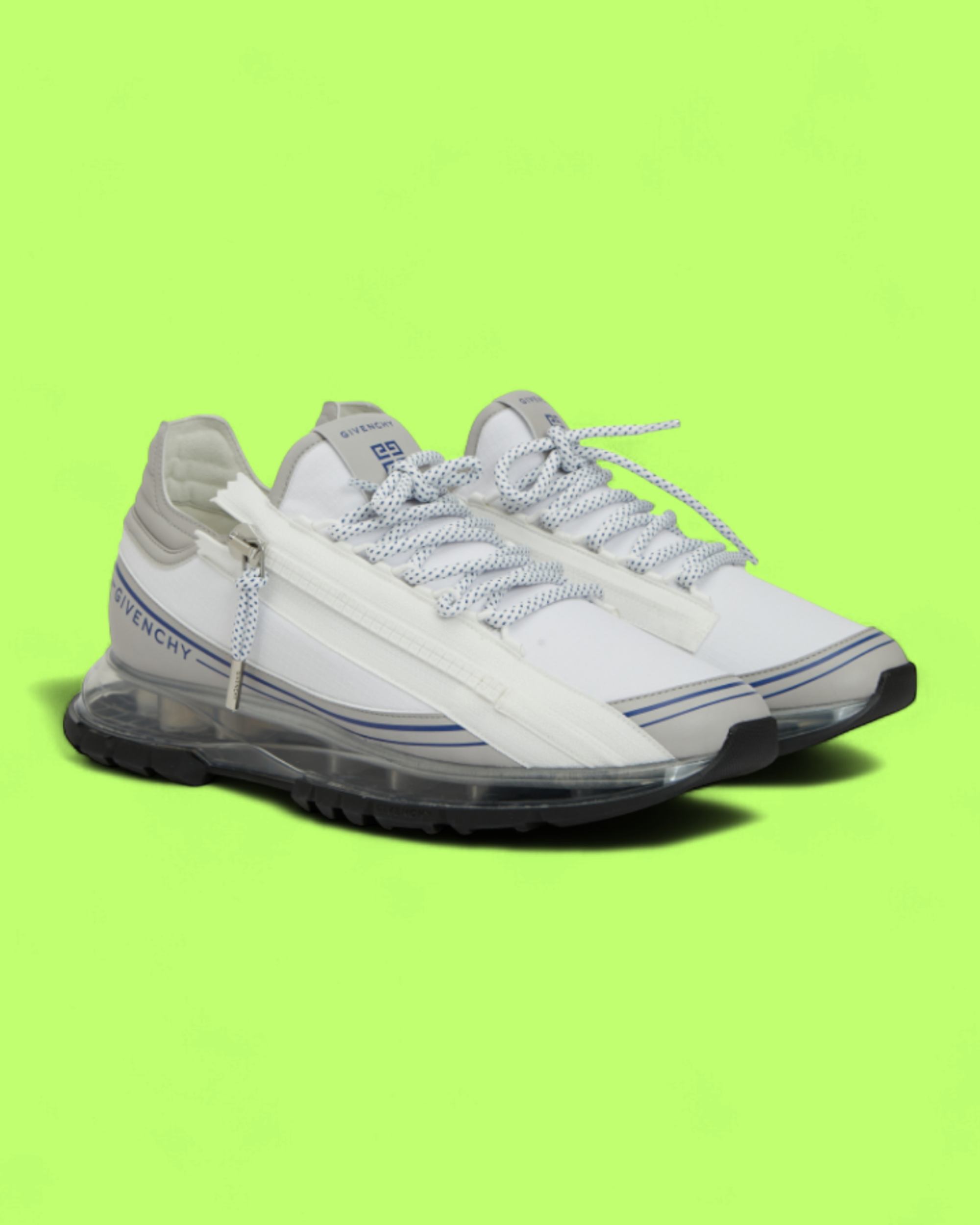 GIVENCHY WHITE GREY TRANSPARENT SOLE LUXURY SNEAKERS CWCD