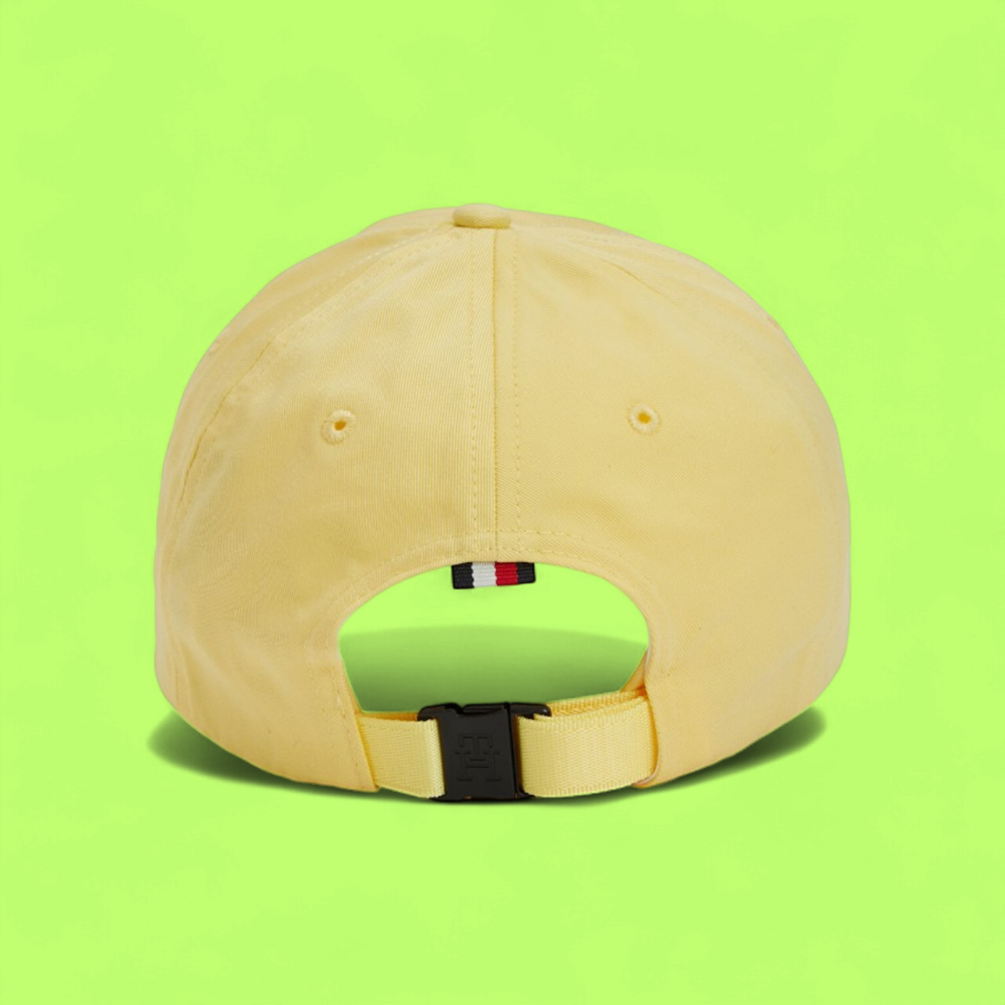 TOMMY HILFIGER YELLOW BASEBALL CAP WITH RED EMBROIDERED TH