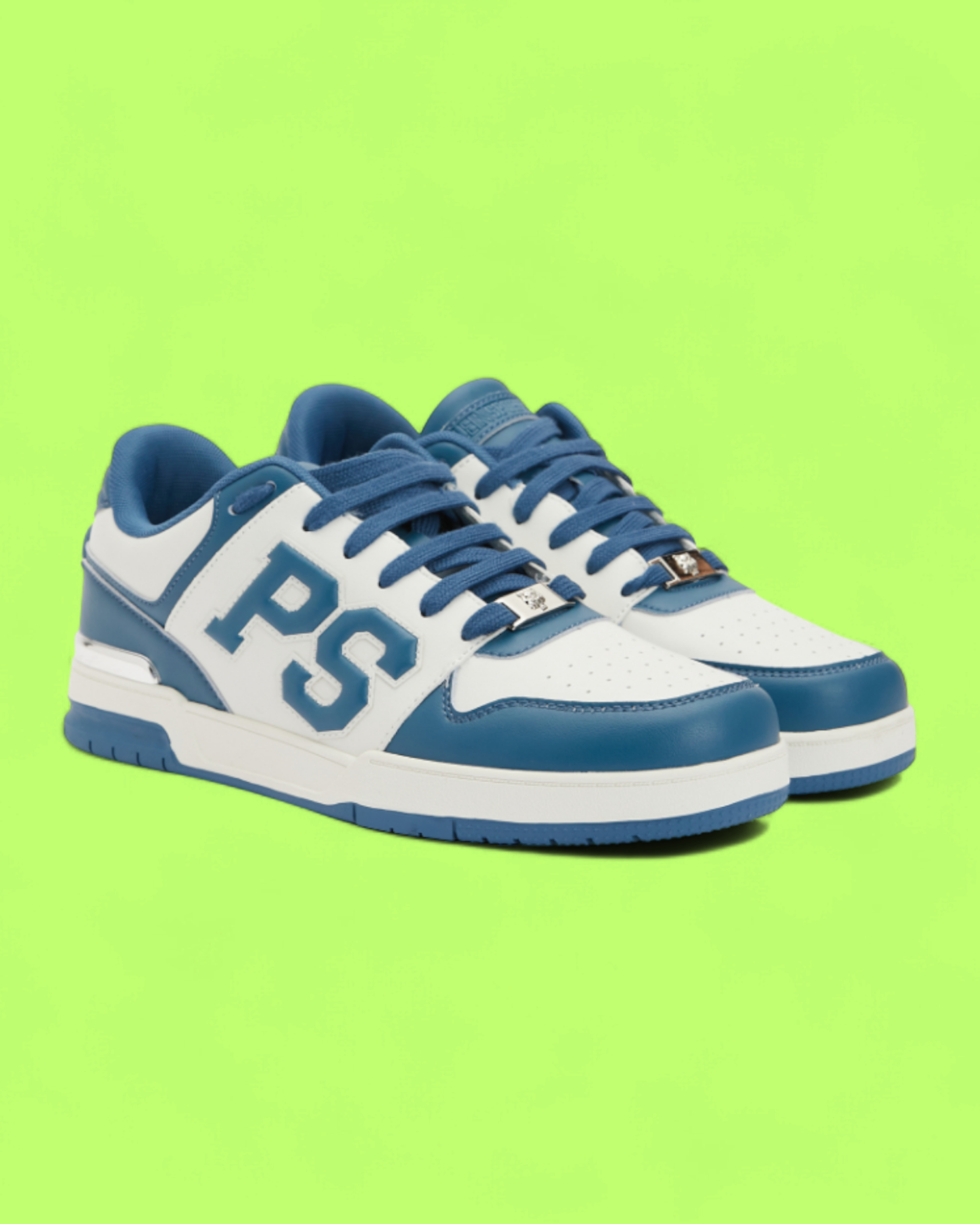 PHILIPP PLEIN SPORT BLUE WHITE PS LOGO PANEL PREMIUM LEATHER