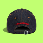 DENIM CAP WITH RED ICON EMBROIDERY STREETWEAR STYLE CWCD