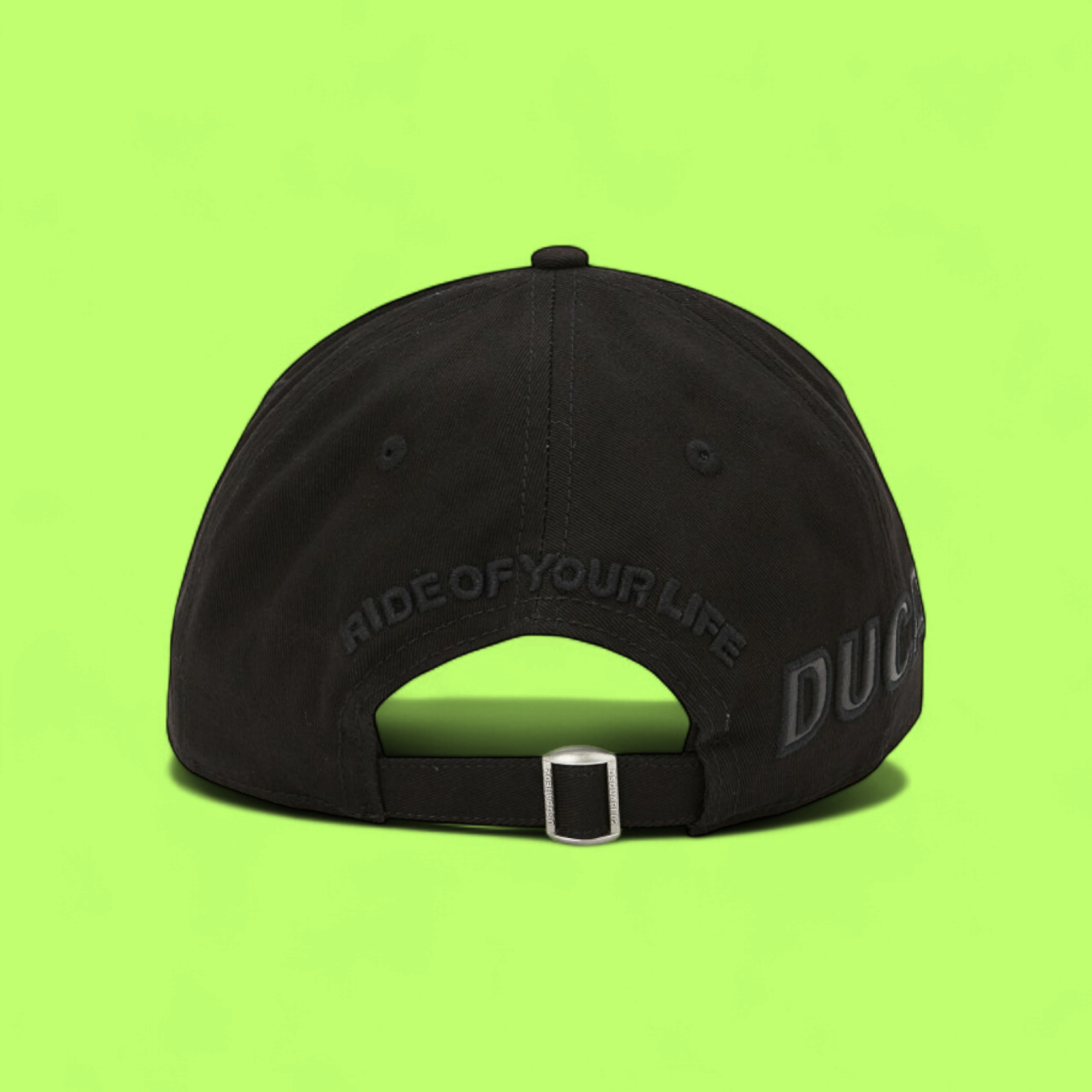 BLACK CAP WITH EMBOSSED DUCATI INSPIRED LEATHER PATCH CWCD