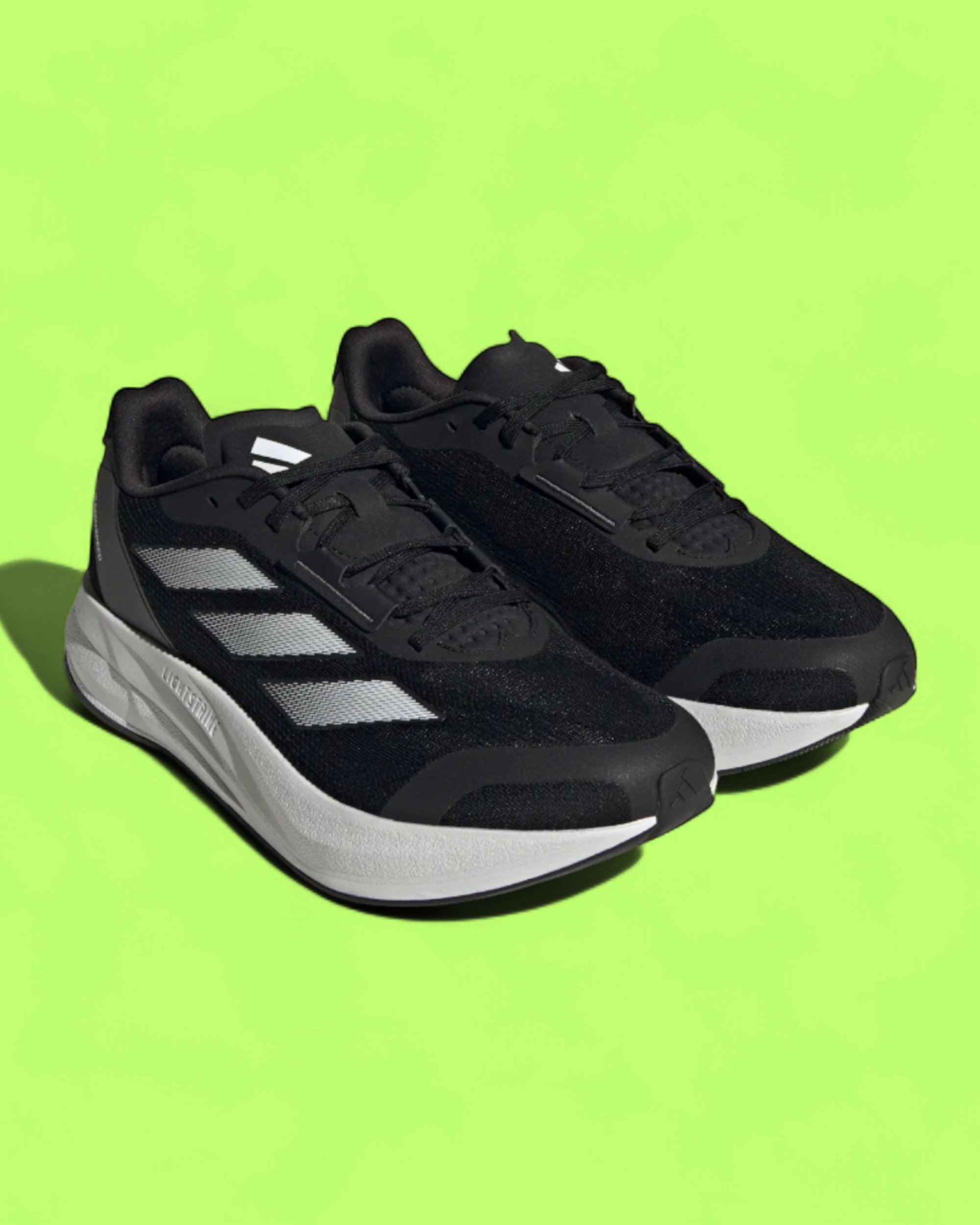 ADIDAS DURAMO SPEED BLACK WHITE LIGHTSTRIKE RUNNING ICON CWCD