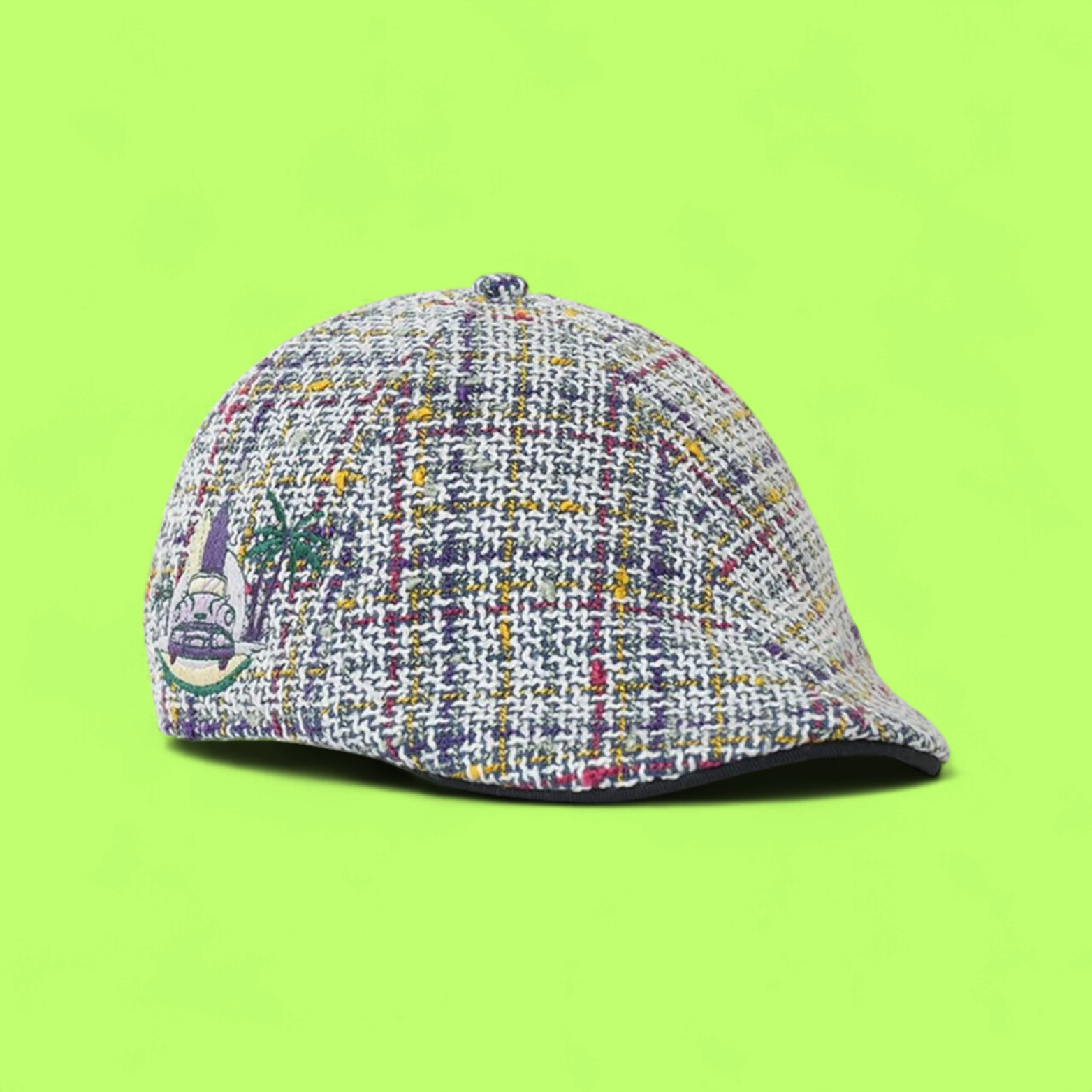 MULTICOLOR CHECKERED FLAT CAP WITH MODERN RETRO DESIGN