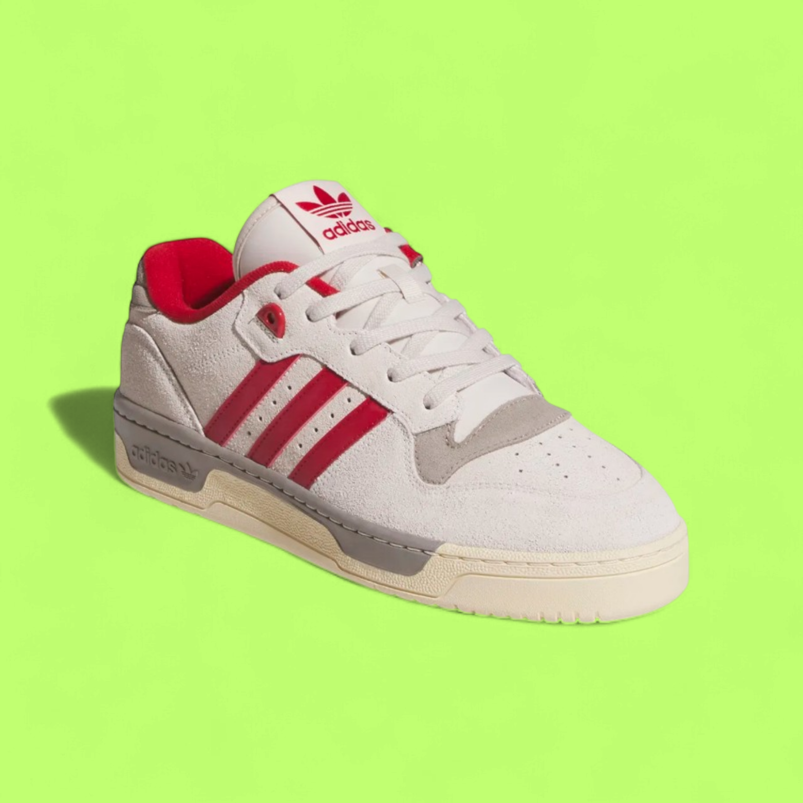 ADIDAS RIVALRY LOW MEN'S CREAM LEATHER RETRO BASKETBALL SNEAKERS